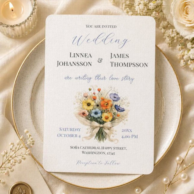 Wildflower Anemone Garden Rustic Wedding Invite (Creator Uploaded)