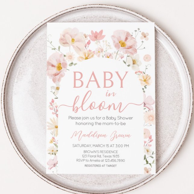 Wildflower Arch Baby in Bloom Baby Shower Invitation (Wildflower Baby in Bloom Baby Shower Invitation
)