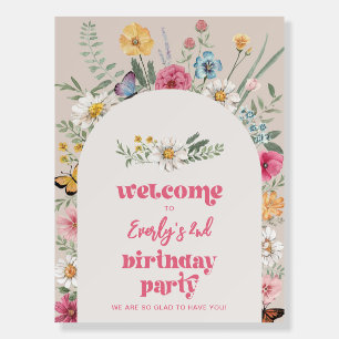 Wildflower Arch Birthday Welcome Sign