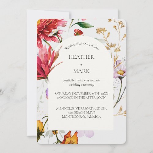 Wildflower Arch Elegant Wedding Invite