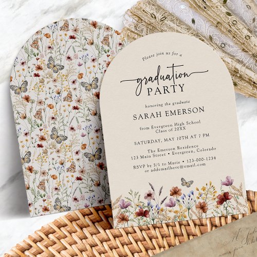 Wildflower Arch Graduation Invitation
