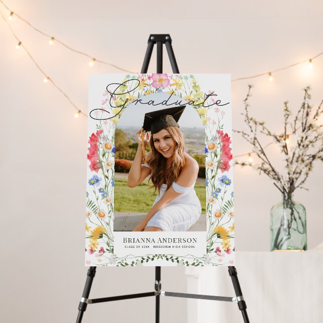 Wildflower Arch Photo Graduation Foam Board (In Situ (Stand))