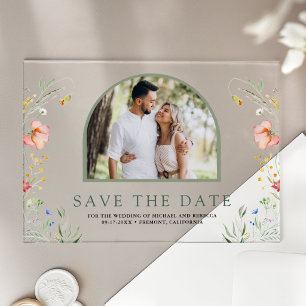 Wildflower Arch Photo Wedding Save the Date