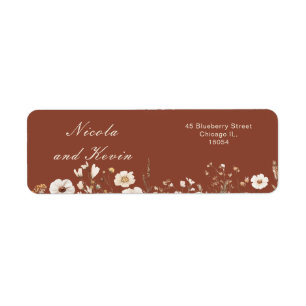 Wildflower Autumn Fall Floral Wedding Label