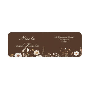 Wildflower Autumn Fall Floral Wedding Label