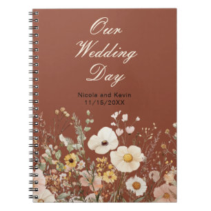 Wildflower Autumn Fall Floral Wedding Notebook