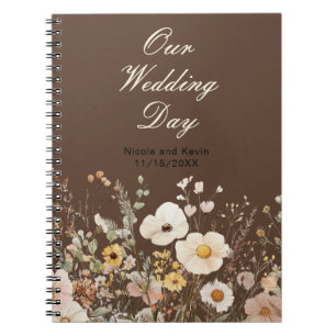 Wildflower Autumn Fall Floral Wedding Notebook