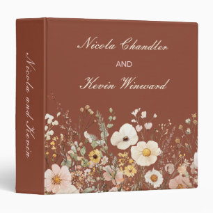 Wildflower Autumn Fall Floral Wedding Photo Album 3 Ring Binder