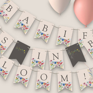 Wildflower Babies in Bloom Garland Baby Shower Bunting Flags