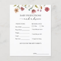 Wildflower Baby Advice and Predictions Card