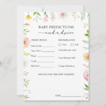 Wildflower Baby Advice and Predictions Card
