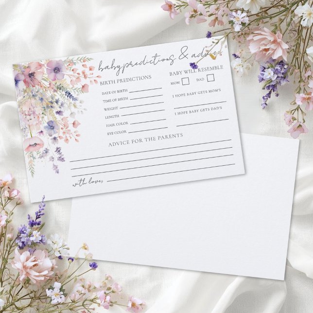 Wildflower Baby Advice Predictions Card (Wildflower Baby Advice Predictions Card )