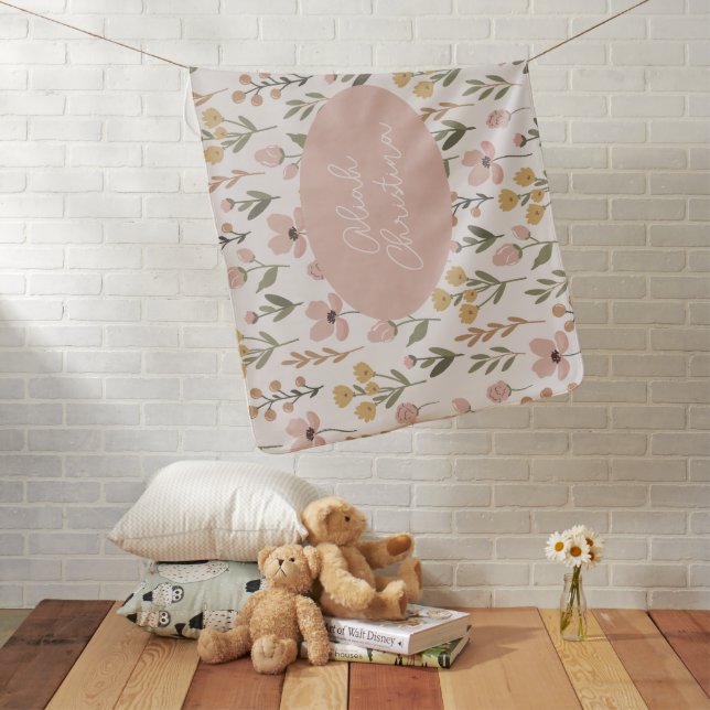 Wildflower Baby Blanket Personalized Nursery  (In Situ)