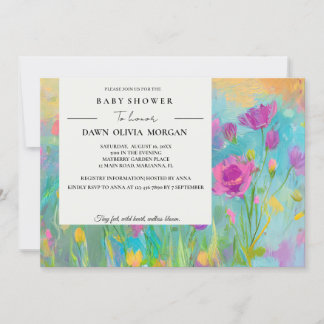 WILDFLOWER BABY FLORAL BABY SHOWER INVITATION