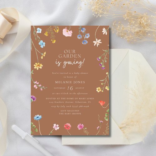 Wildflower Baby Girl Baby Shower Invitation