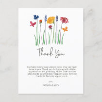 Wildflower Baby Girl Baby Shower Thank You Postcard
