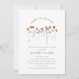 Wildflower Baby In Bloom All in One Baby Shower Invitation