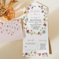 Wildflower Baby In Bloom Baby Shower All In One Invitation at Zazzle