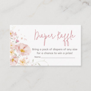 Wildflower Baby in Bloom Baby Shower Diaper Raffle Enclosure Card