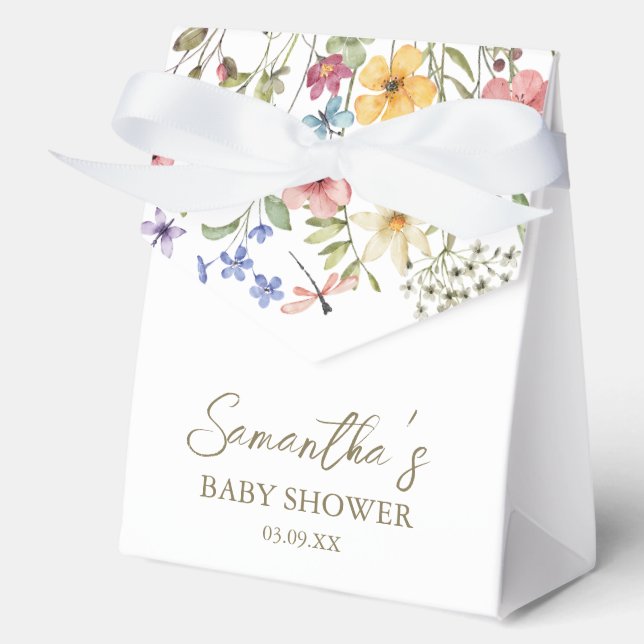 Wildflower Baby in Bloom Baby Shower Favor Boxes (Front)