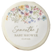  Wildflower Baby In Bloom Baby Shower Favor Sugar Cookie (Front)