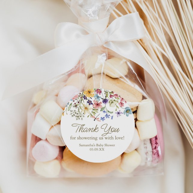 Wildflower Baby In Bloom Baby Shower Favor Tag (Add to shower goodie bags for a cute thank you favor.)