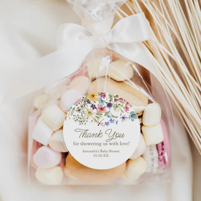 Wildflower Baby In Bloom Baby Shower Favor Tag | Zazzle