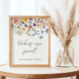 Wildflower Baby In Bloom Baby Shower Favors Sign