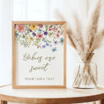 Wildflower Baby In Bloom Baby Shower Favors Sign at Zazzle