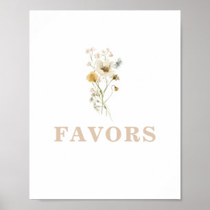 Wildflower Baby in Bloom Baby Shower Favors Sign
