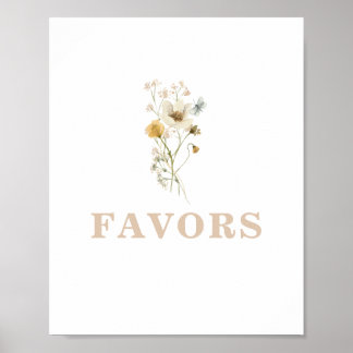 Wildflower Baby in Bloom Baby Shower Favors Sign