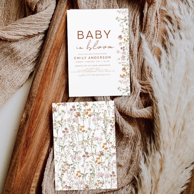 Wildflower Baby in Bloom Baby Shower Garden Boho Invitation (Creator Uploaded)