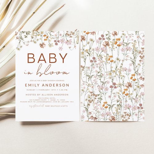 Wildflower Baby in Bloom Baby Shower Garden Invitation