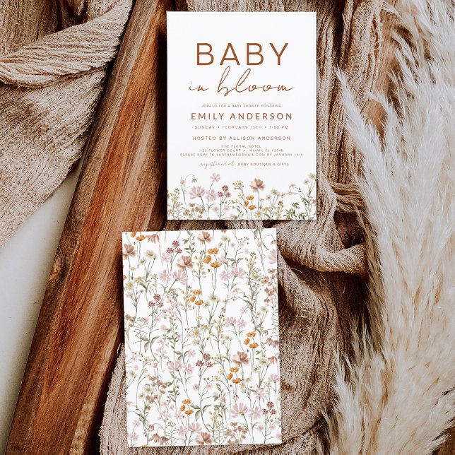 Wildflower Baby in Bloom Baby Shower Garden Invitation (Creator Uploaded)