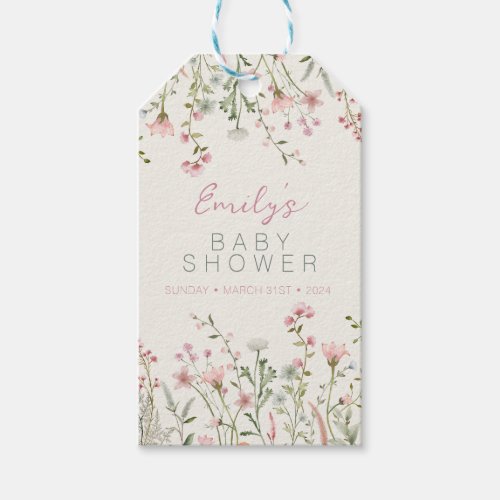 Wildflower Baby in Bloom Baby Shower Gift Tags
