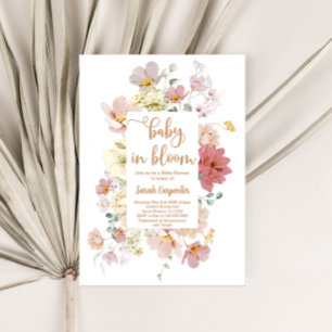 Wildflower baby in Bloom baby shower girl Invitation