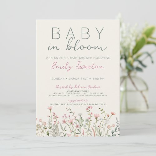 Wildflower Baby in Bloom Baby Shower Invitation