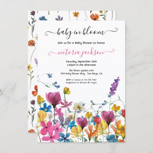 Wildflower Baby in Bloom Baby Shower Invitation