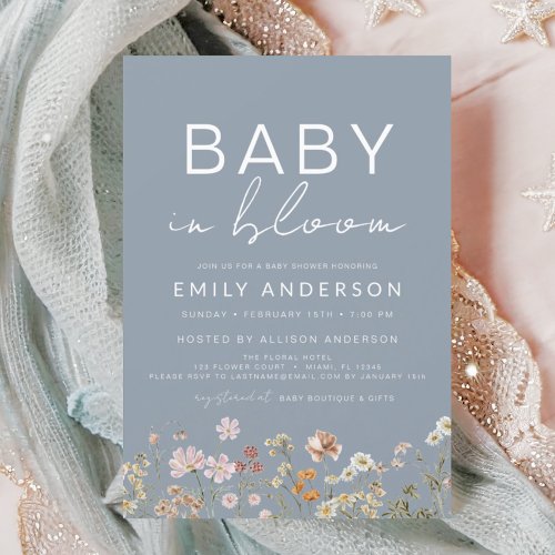 Wildflower Baby in Bloom Baby Shower Invitation Flyer