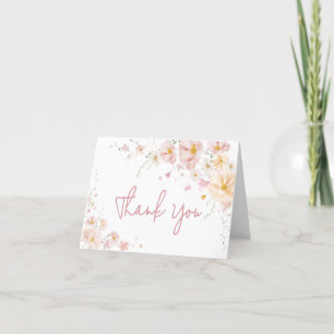 Wildflower Baby in Bloom Baby Shower Letterpress Thank You Card