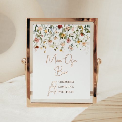 Wildflower Baby in Bloom Baby Shower Mom Osa Bar Poster