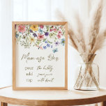 Wildflower Baby In Bloom Baby Shower Momosa Sign at Zazzle