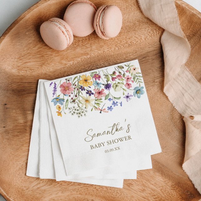 Wildflower Baby In Bloom Baby Shower Napkins (Wildflower Baby In Bloom Baby Shower Napkins)