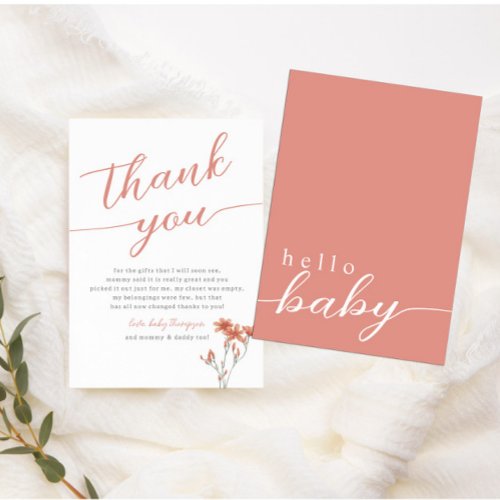 Wildflower Baby in Bloom Baby Shower Thank You Card