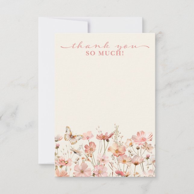 Wildflower Baby in Bloom Baby Shower Thank You Card (Front)