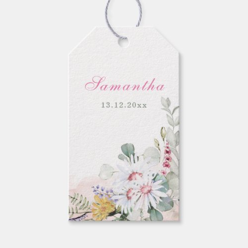 Wildflower Baby in Bloom Baby Shower Thank you Gift Tags