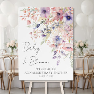 Wildflower Baby In Bloom Baby Shower Welcome Foam Board