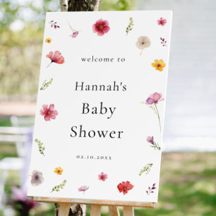 Wildflower Baby in Bloom Baby Shower Welcome Foam Board