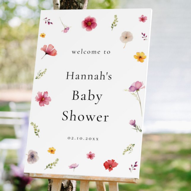 Wildflower Baby in Bloom Baby Shower Welcome Foam Board (Creator Uploaded)