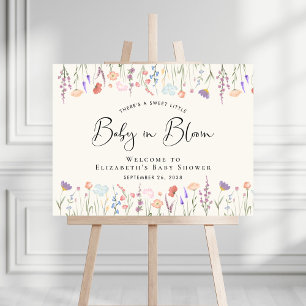 Wildflower Baby in Bloom Baby Shower Welcome Foam Board